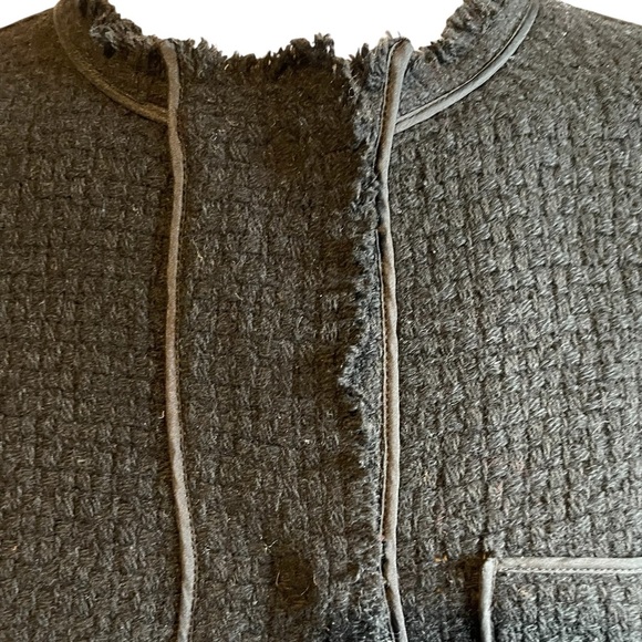 Vince Womens Textured Tweed Wool Black Cardigan/Blazer Size 8 - Picture 3 of 13